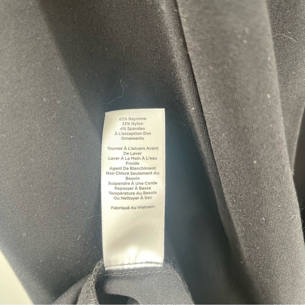 TALBOTS Dress Size 10 Bow Embroidered Cut Out Velvet Ponte Knit A-Line NWT Black - Picture 11 of 12